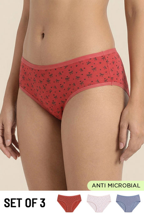 Buy Zivame Low Rise Full Coverage Hipster Panty (Pack of 3) - Multicolor